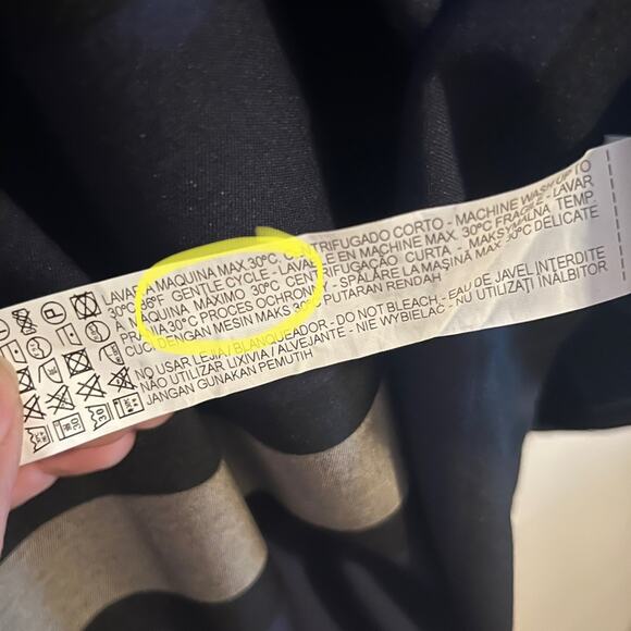 Zara Striped Blue Black Color Block Midi Skirt Women Large Classic Corporate - Picture 4 of 7